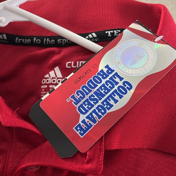 Adidas NWT University of Miami Redhawks Mens XL Polo shirt Red & White - Picture 7 of 9